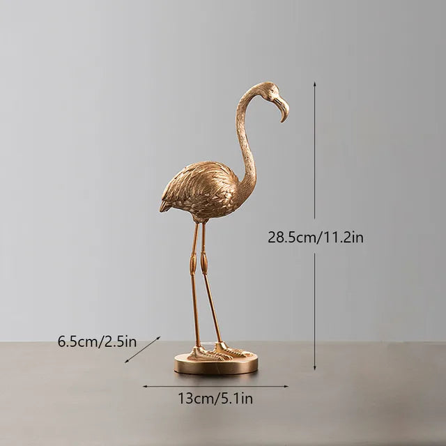 GoldenPlume - Elegant Flamingo Skulptur i Guld