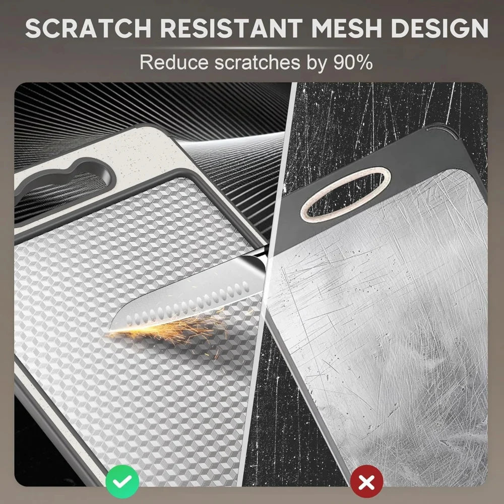 Zorveth - Dubbelsidig Rostfri Skärbräda med Antislipp