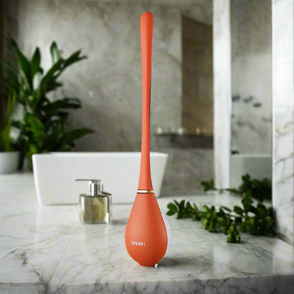 LuxeClean - Hygienisk Silikon Toalettborste med Väggmontering