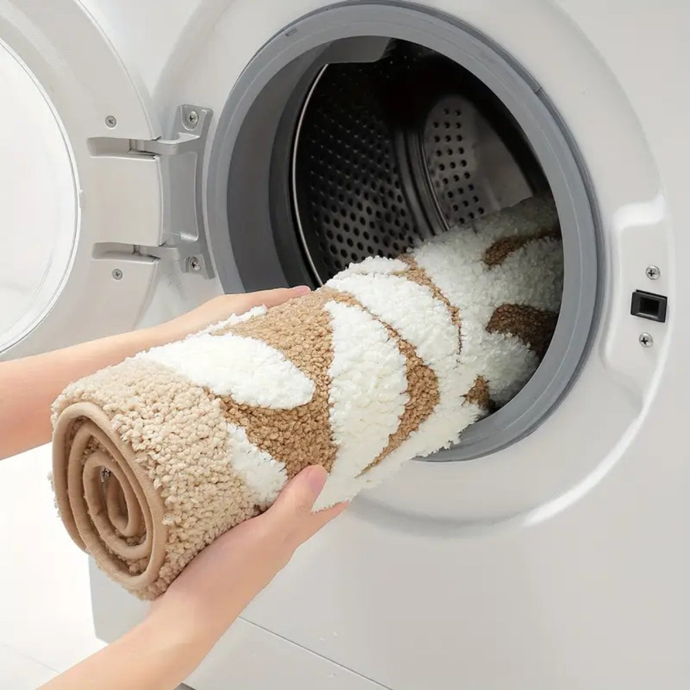 Ecomat- Mjuk Bladmönstrad Badmatta