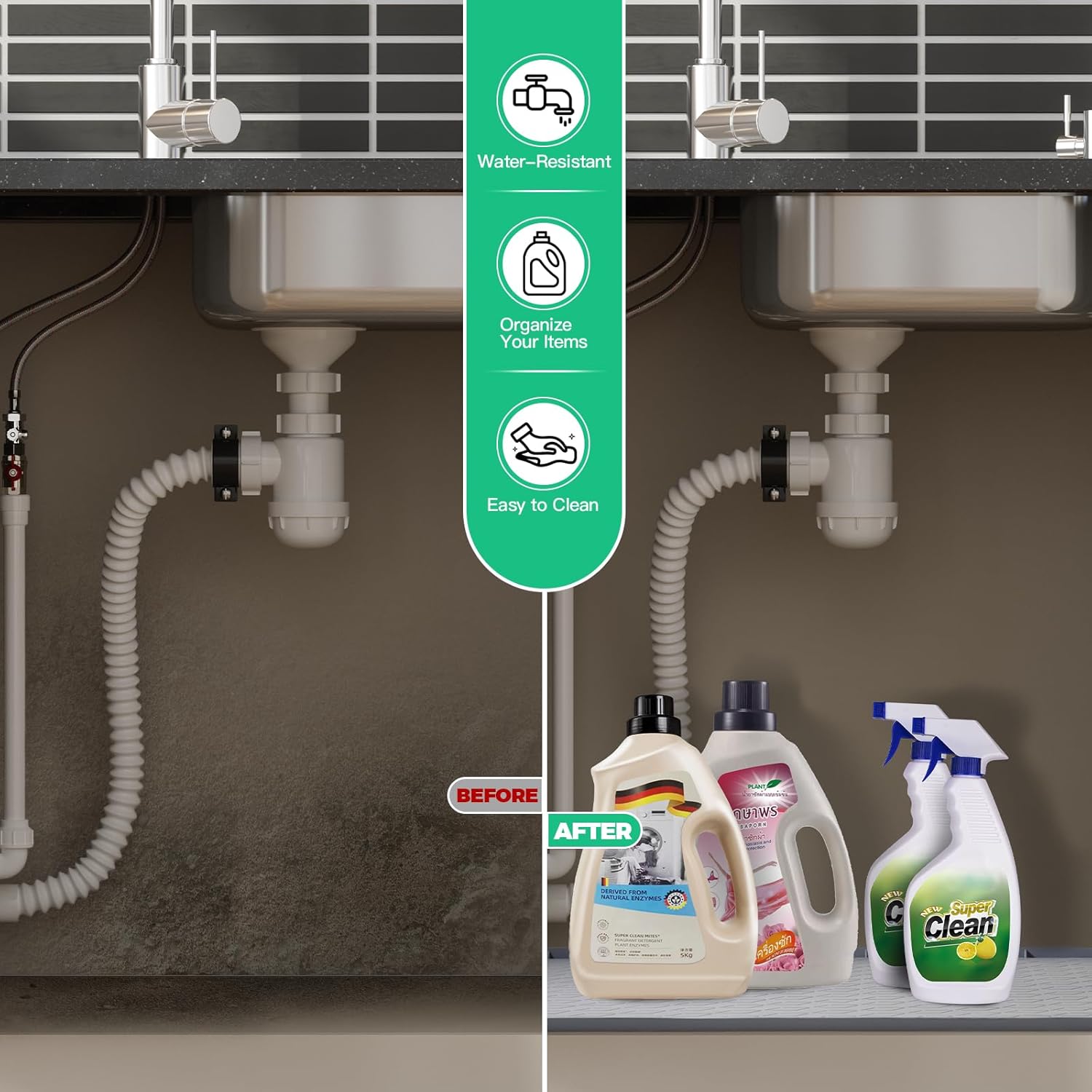 Silkora | Vattentät Silikonmatta – Skydda och Organisera Dina Skåp