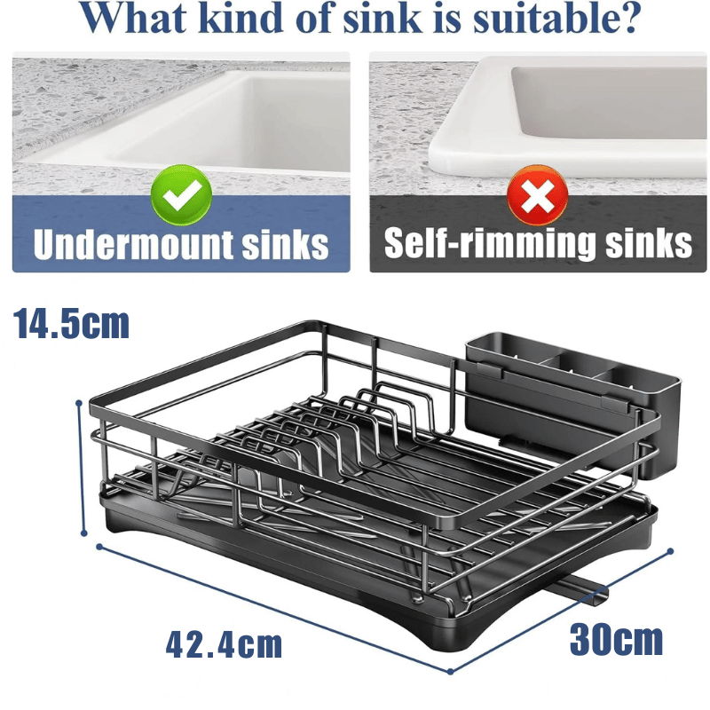 Aquarion - Stort Skåltorkningsställ med Effektivt Dräneringssystem