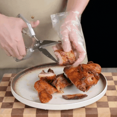 Voryn - Ergonomisk Kökssax i Rostfritt Stål för Kött och Örter