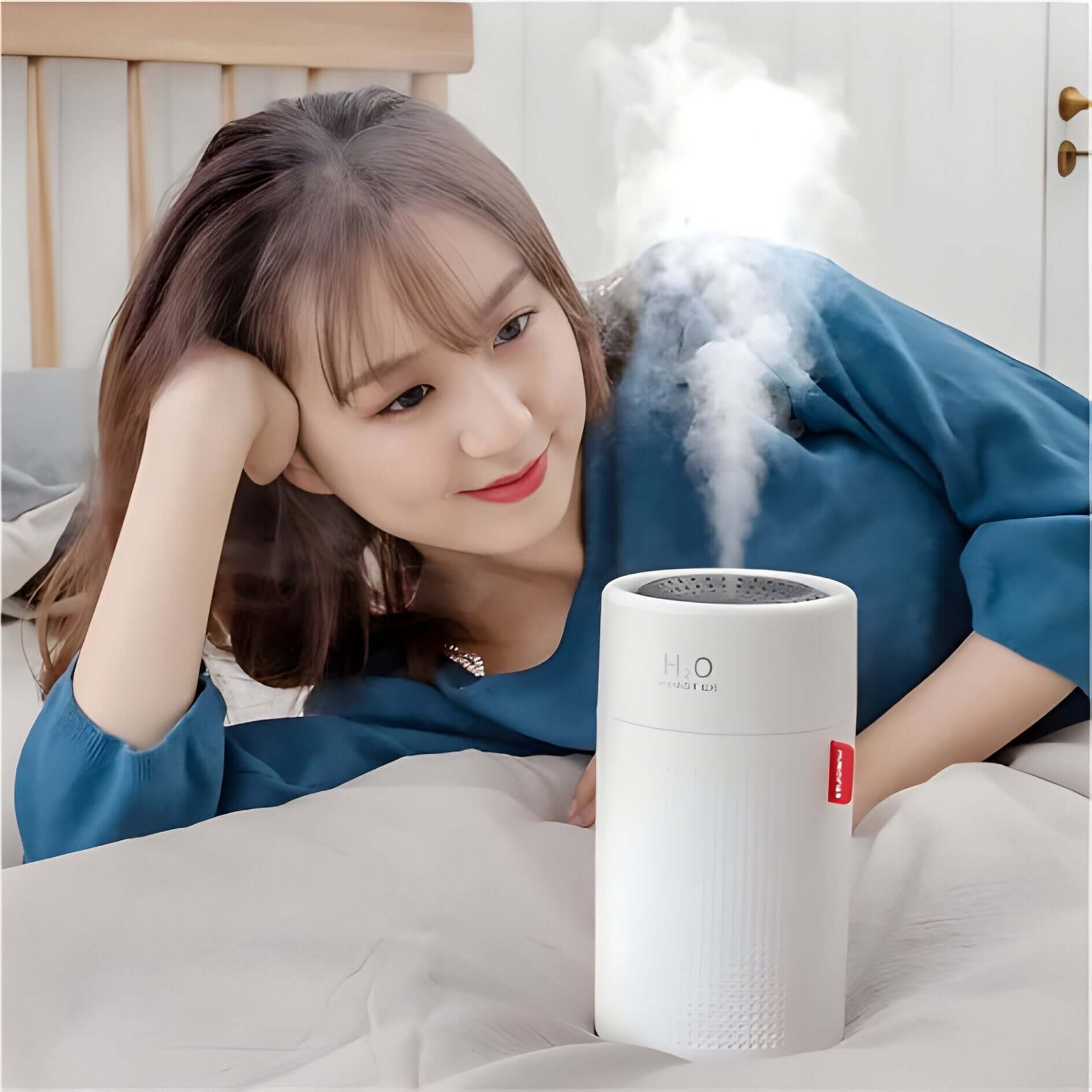 LuftEase - Trådlös Luftfuktare med 750 ml Kapacitet för Sovrum