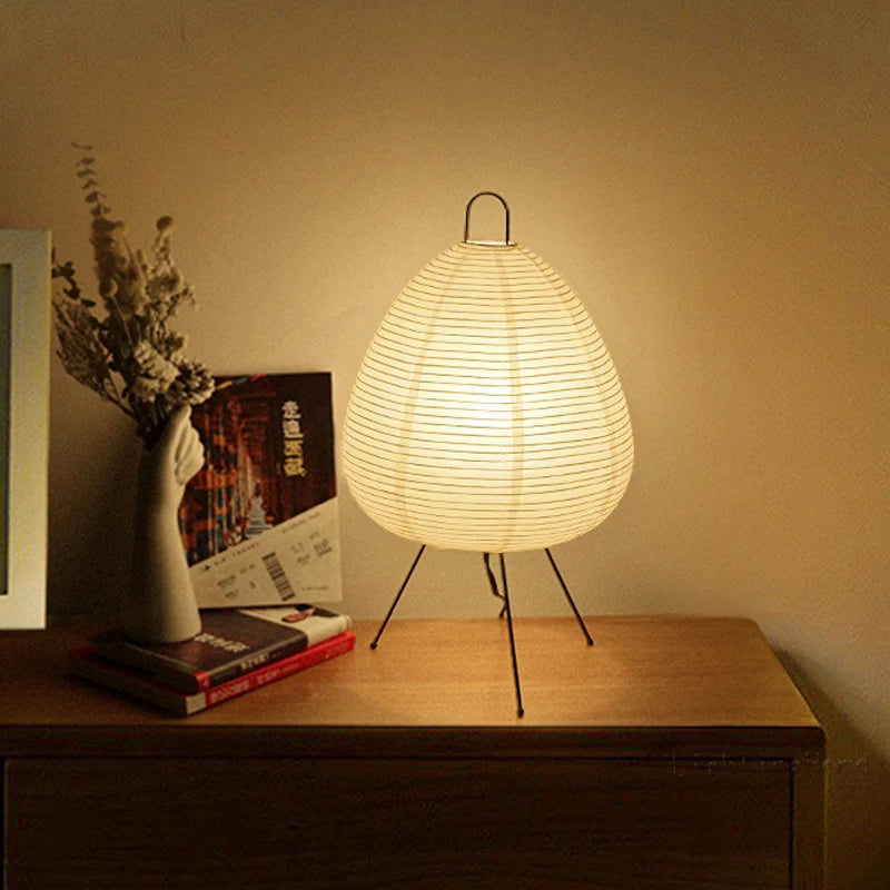 Luminara | Bordslampa – Elegant Japansk Design i Rispapper för Avkopplande Atmosfär 0
