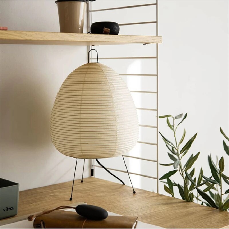 Luminara | Bordslampa – Elegant Japansk Design i Rispapper för Avkopplande Atmosfär 4