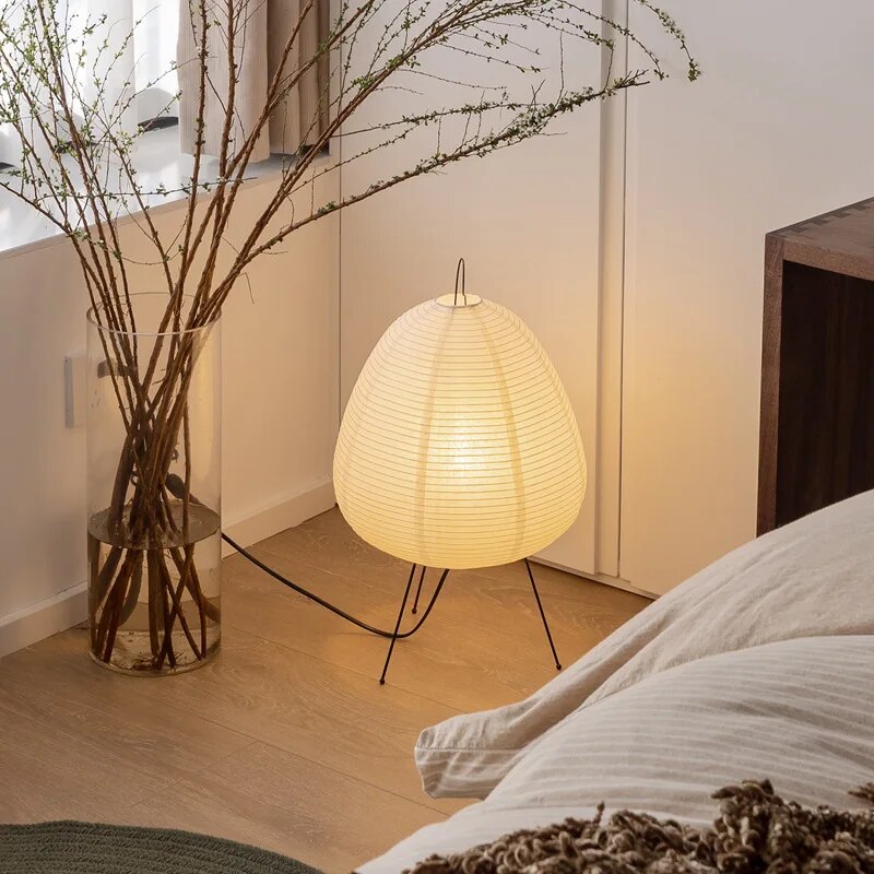 Luminara | Bordslampa – Elegant Japansk Design i Rispapper för Avkopplande Atmosfär 5