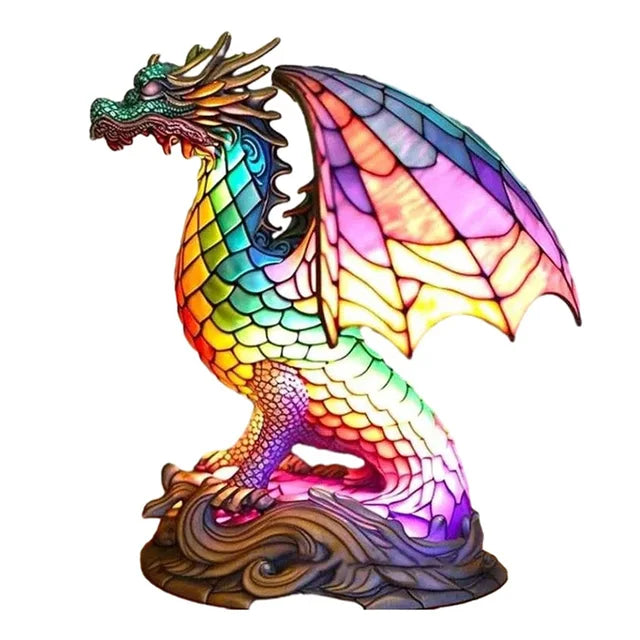 Lumosia | Nattlampa Barn – Handgjord Tiffany-glasdesign med Djurmotiv och LED-ljus 0