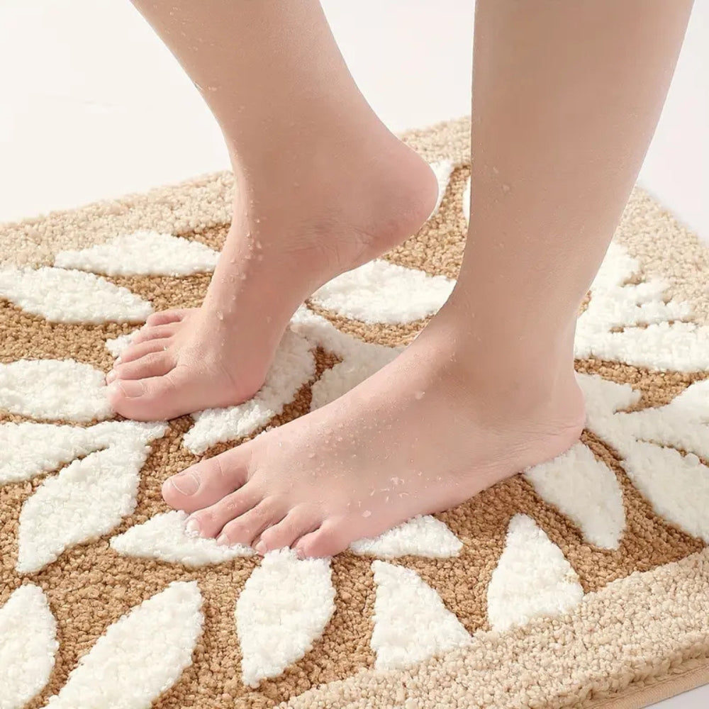 Ecomat- Mjuk Bladmönstrad Badmatta