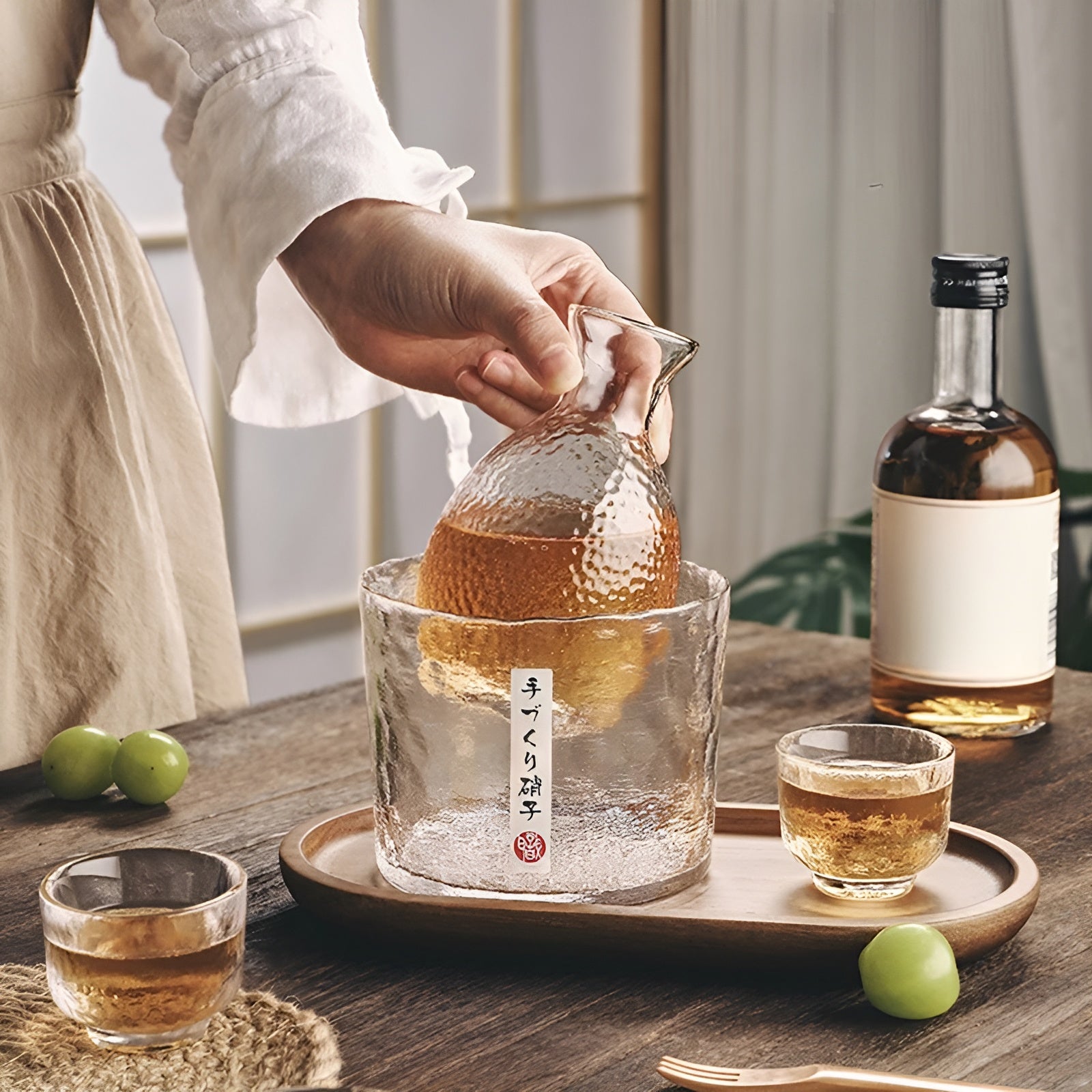 Ryujin - Elegant Japanskt Sake och Whisky Set med Handgjorda Glas